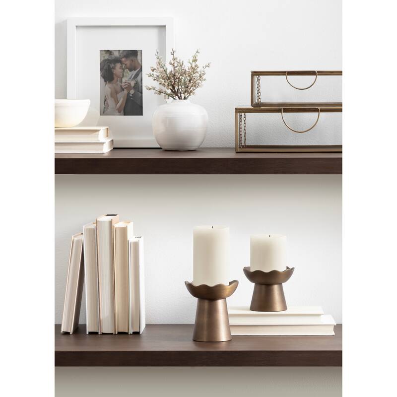 Kate and Laurel Alessia Metal Pillar Candle Holder Set - 2 Piece