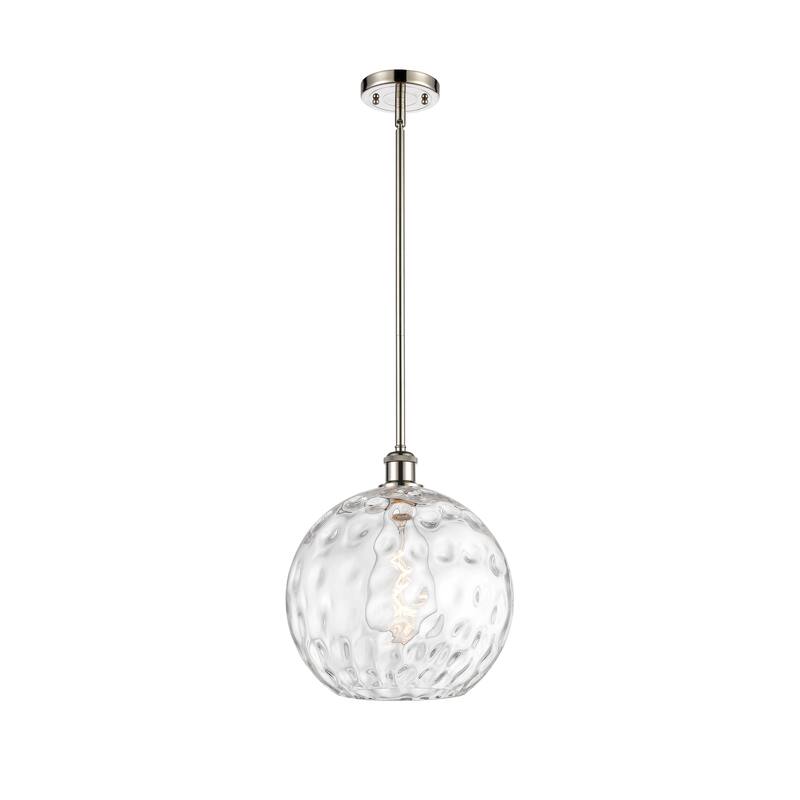 Innovations Lighting Athens Water Glass 1 Light 12" Mini Pendant - Polished Nickel
