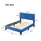 preview thumbnail 4 of 4, Modern Velvet Simple Queen Size Upholstered Bed Frame with Rivet Design,Platform Bed