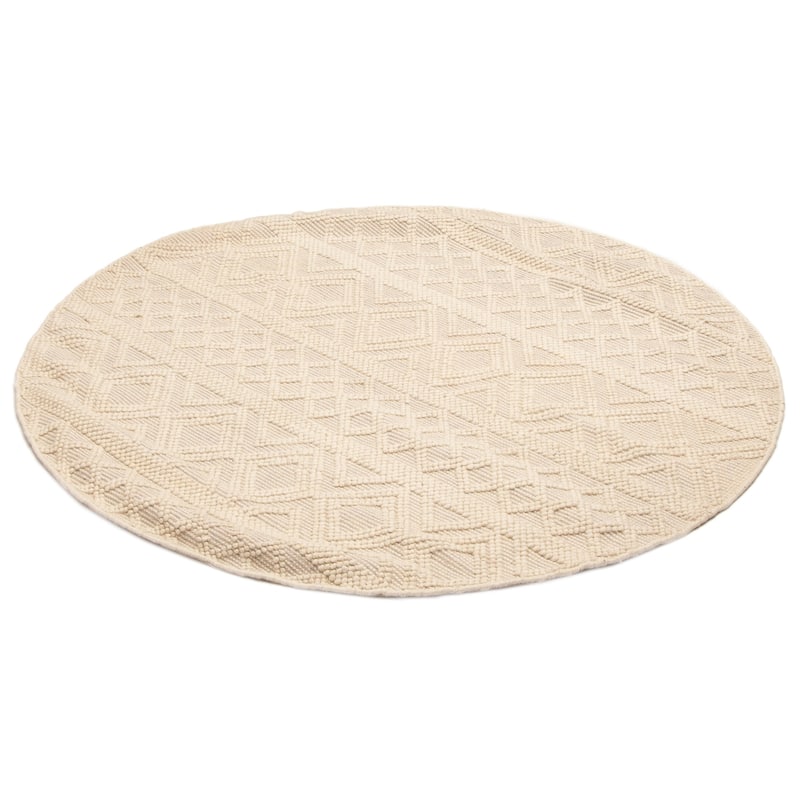 ECARPETGALLERY Braid weave Sienna Cream Wool Rug - 5'10 x 5'10