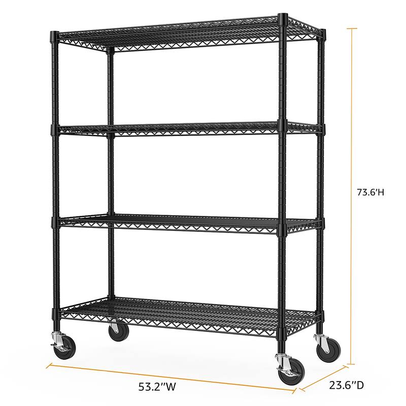 176 LBS Industrial Metal 4 Tier Shelving for Garage, Pantry, Warehouse, Basement Utility Room, Storage Rack Metal Shelving Unit