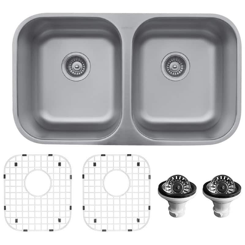 Karran USA U-5050-PK1 U Series 31-1/2" Undermount Double Basin - Stainless Steel