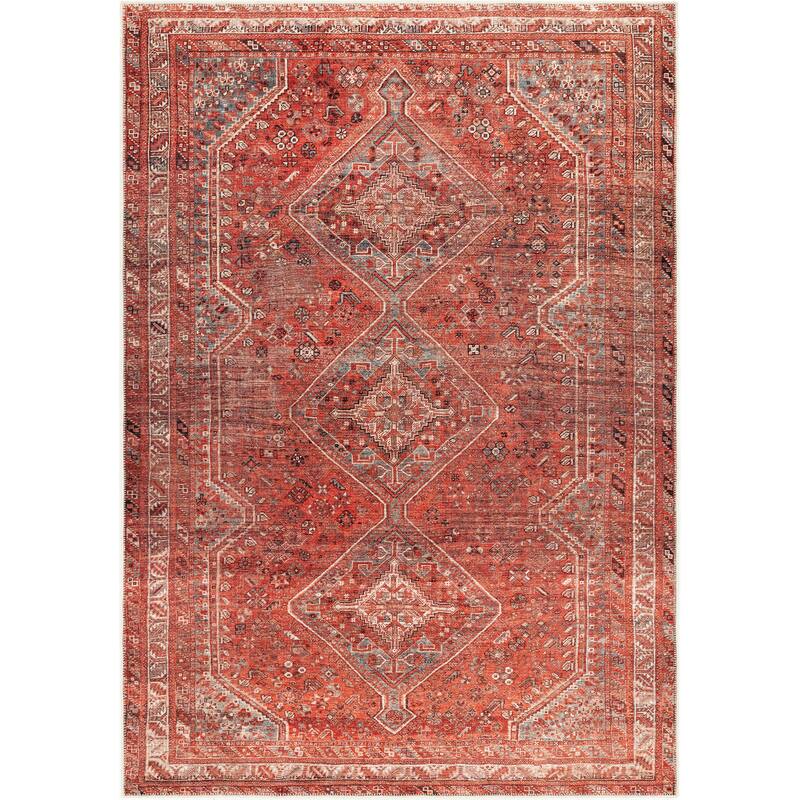Mr. Kate Annie Distressed Medallion Washable Area Rug
