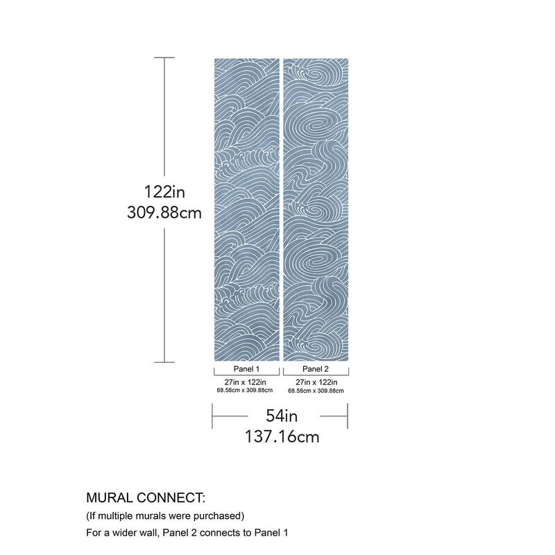 REMIX Walls by Katie Hunt Waves Ocean Blue Wall Mural