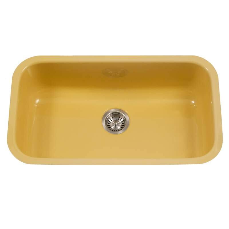 Houzer Porcela 30-9/10" Single Basin Undermount Porcelain Enameled