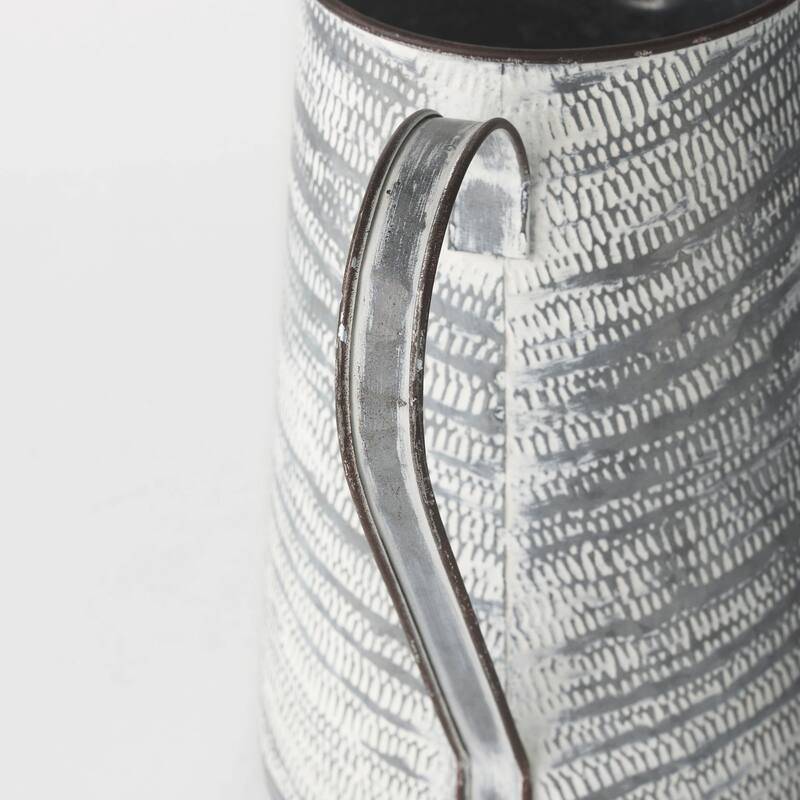 Serena II (Large) Gray/White Textured Metal Jug