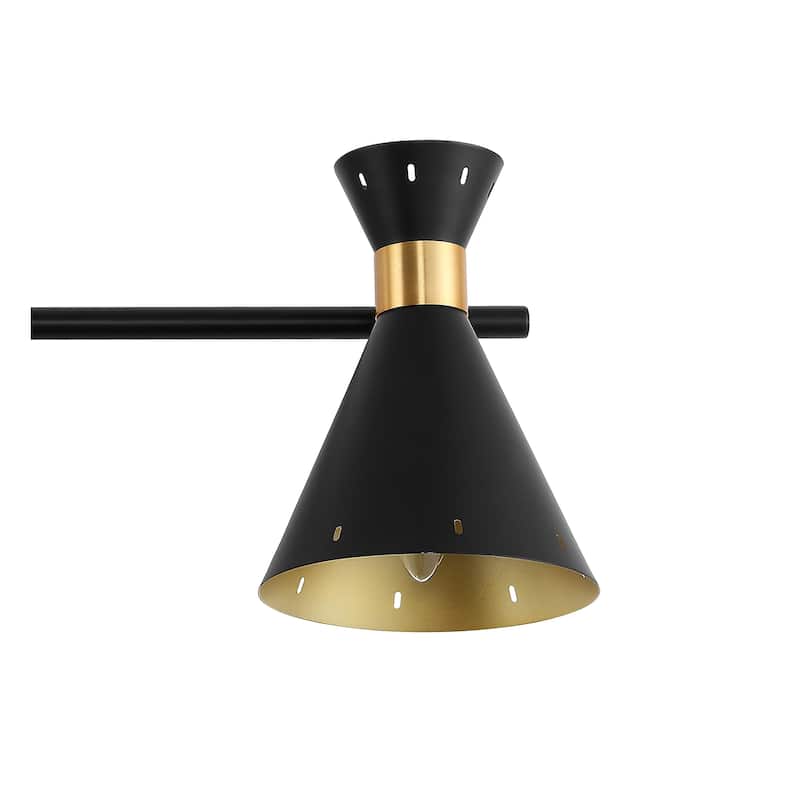 Elroy 18.25" 2-Light Iron Retro Contemporary LED Track Light , Black/Gold by JONATHAN Y