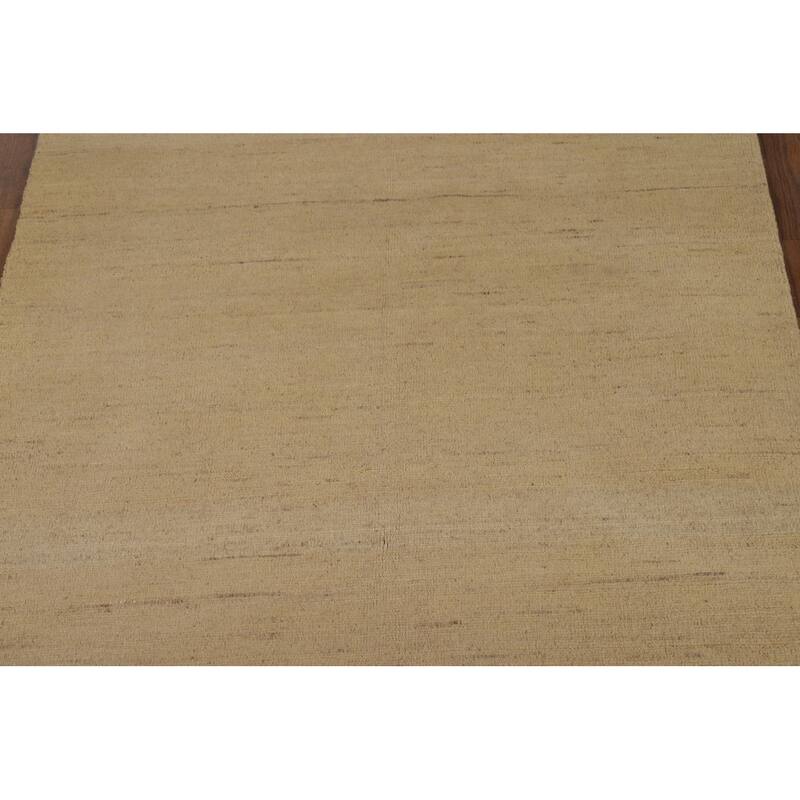 Gabbeh Modern Rug Hand-Knotted Bedroom Solid Wool Carpet - 3'10"x 5'11"