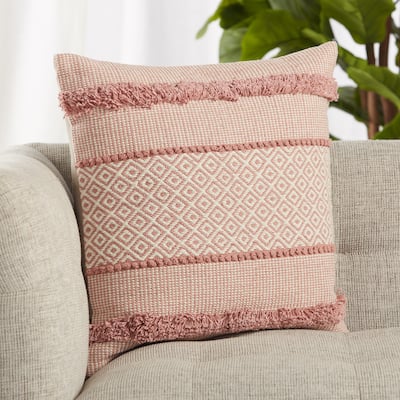 Imena Pink/ Cream Trellis Throw Pillow