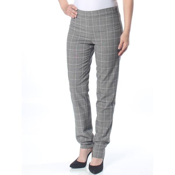 Shop Dkny Womens Gray Plaid Straight Leg Pants Size 6 Overstock
