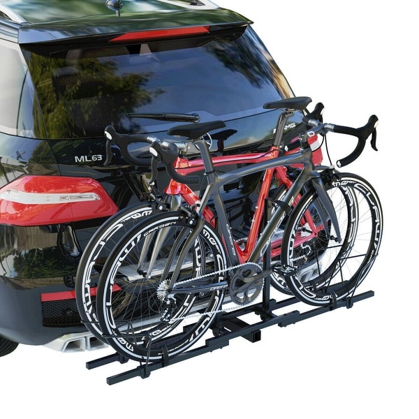Costway upright heavy duty 2 bike bicycle hitch mount carrier platform rack truck suv