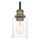 preview thumbnail 6 of 6, Cox 1-Light Matte Black Mini Pendant with Clear Glass Shade