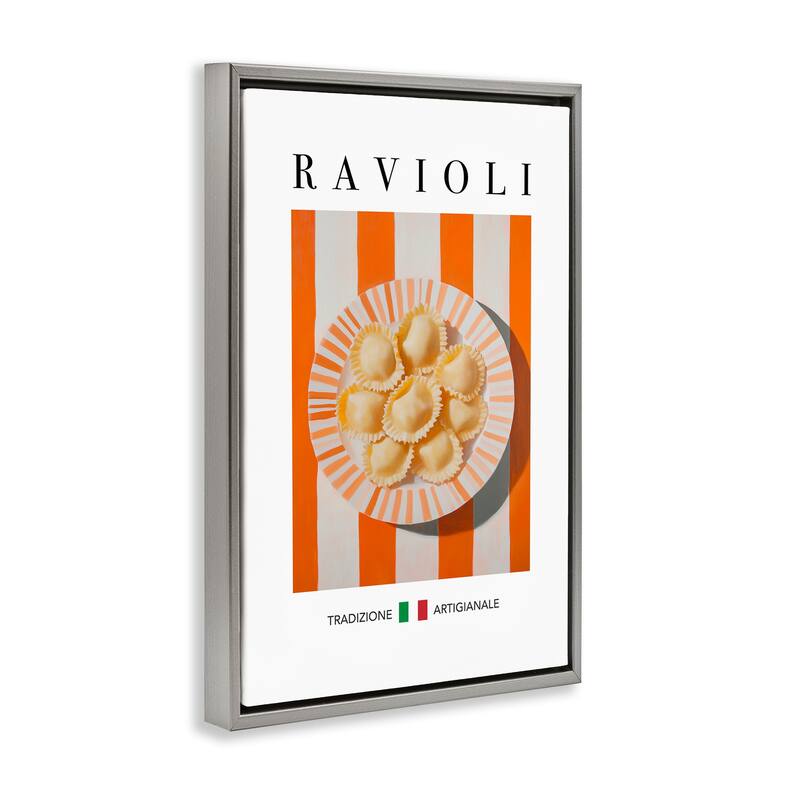 Stupell Traditional Ravioli Pasta Framed Floater Canvas Wall Art Design By Andreas Magnusson