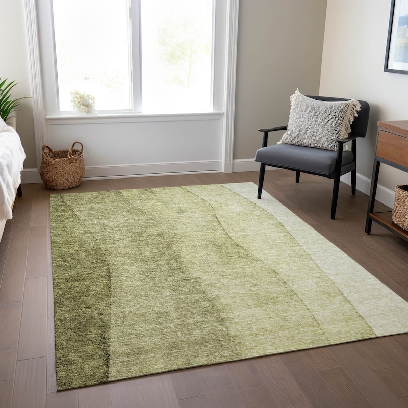 Machine Washable Indoor/ Outdoor Chantille Modern Horizon Rug