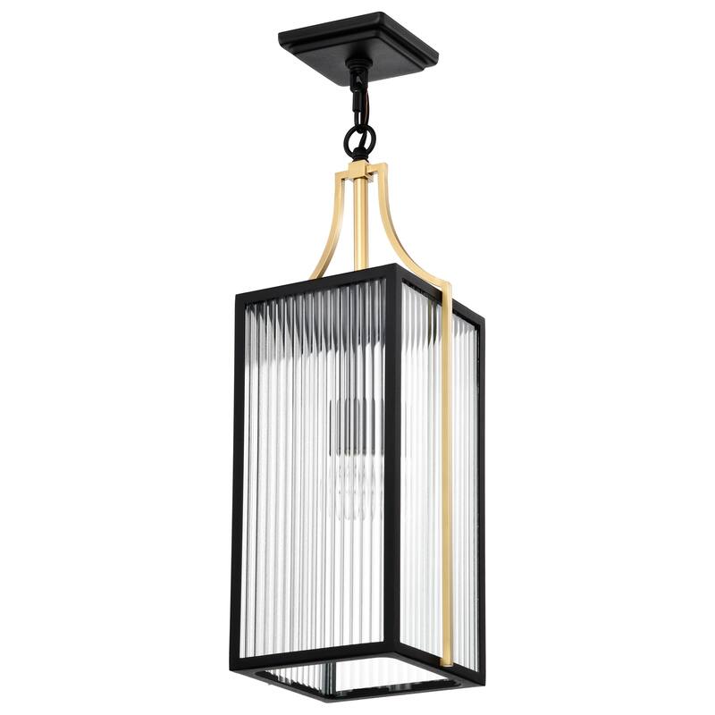 Holden Hanging Pendant Gold and Black Finish Clear Glass