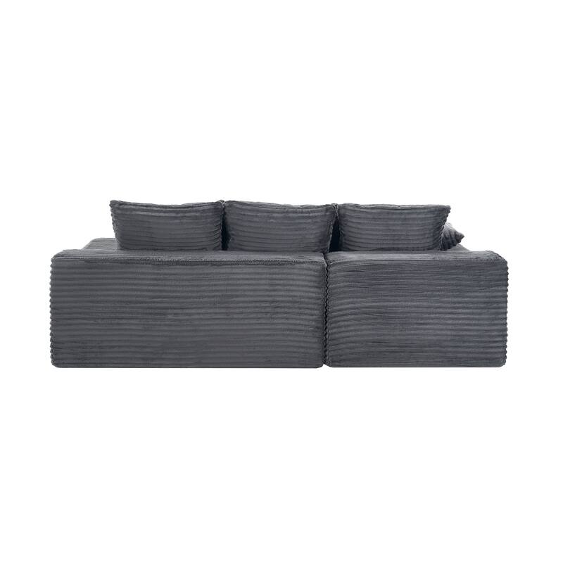 98" Modular Sectional Sofa for Living Room, L-Shape Couch 3 Seat Sofa Sponge Compression Sofa with Chaise Lounge