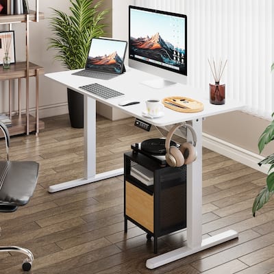Futzca Height Adjustable Electric Standing Desk Sit Stand Computer Stand up Desk with Splice Board
