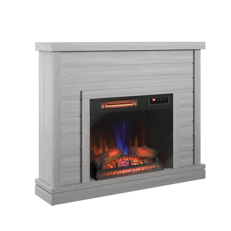 52" Shiplap Wall Mantel with 3D Fireplace Insert