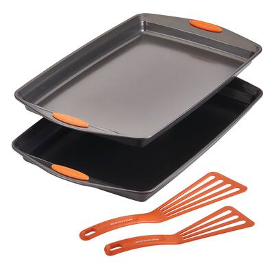 Rachael Ray Bakeware Double Batch Cookie Pan & Utensil 4PC Set