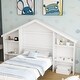 preview thumbnail 9 of 40, Wooden platform bed in house shape