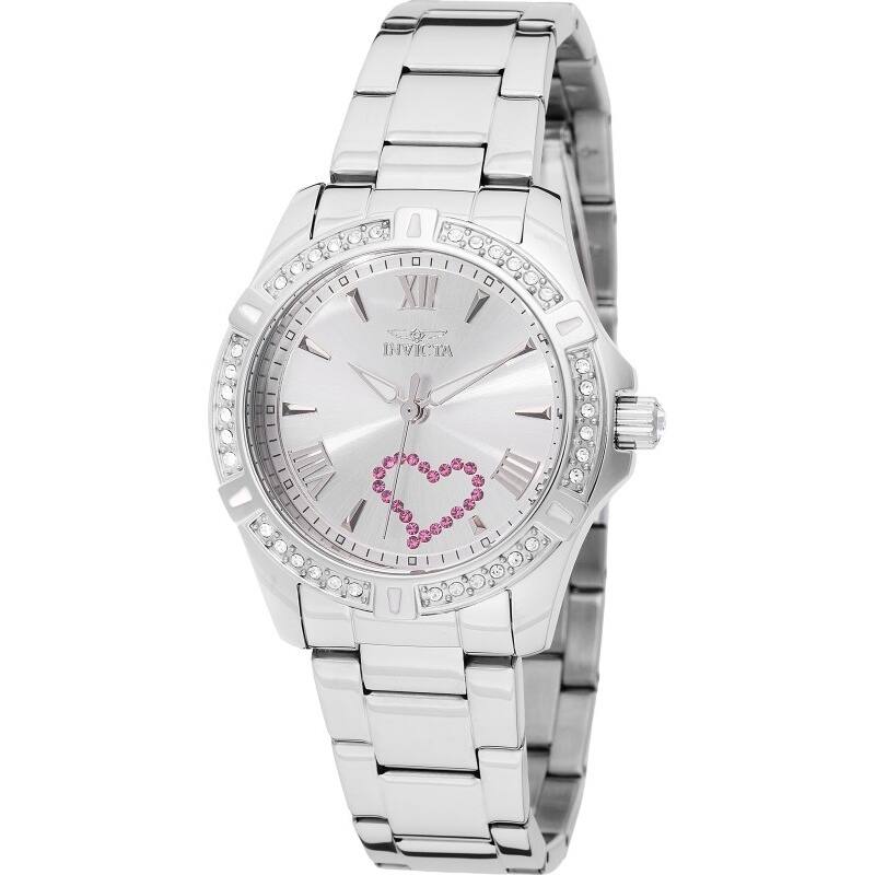 Invicta Women's 49842 Angel Quartz 3 Hand Silver Dial Watch