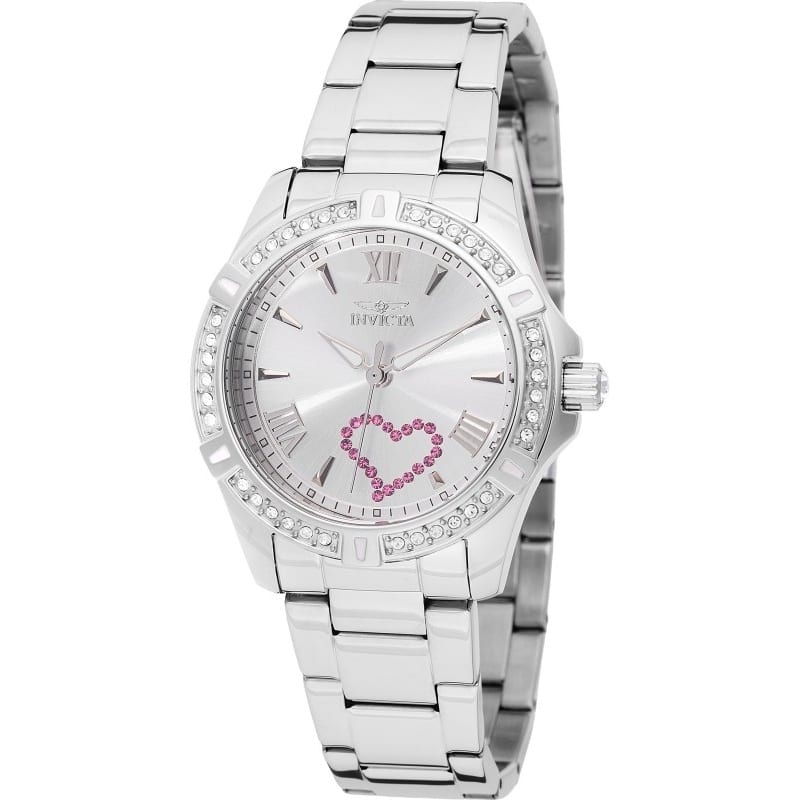 Invicta Women's 49842 Angel Quartz 3 Hand Silver Dial Watch