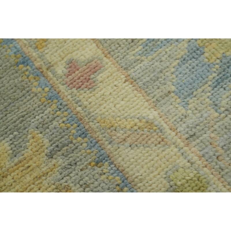 Hand Knotted Oriental 100% Wool Carpet Transitional All-Over Greys & Charcoal Oushak Area Rug - 14' 0'' X 10' 0''