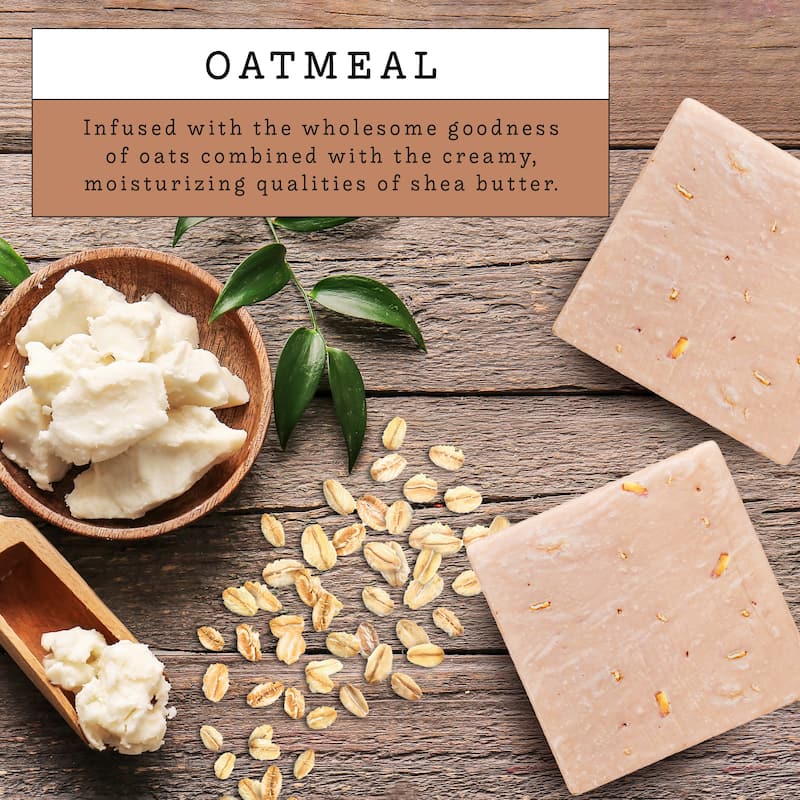 Lovery Handmade Goat Milk Soap Made in USA with Shea Butter - Oatmeal Scent - Goats Milk Soap Bar, 3 Pack