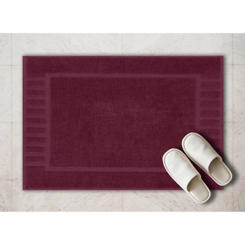 White Classic Luxury Cotton Bath Mat 22x34 Set of 2
