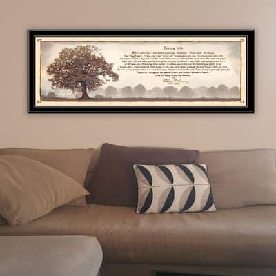 TrendyDecor4U Farmhouse "Living Life" Framed Print Wall Art by Bonnie Mohr - Earthtone