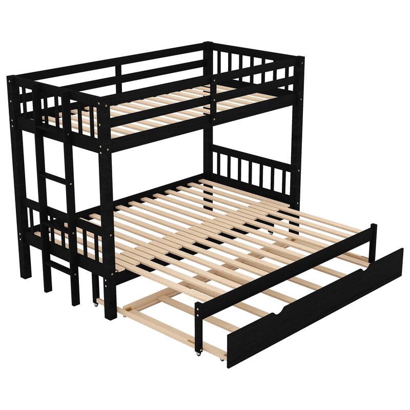 Twin over Pull-Out Bunk Bed with Trundle and Stairway