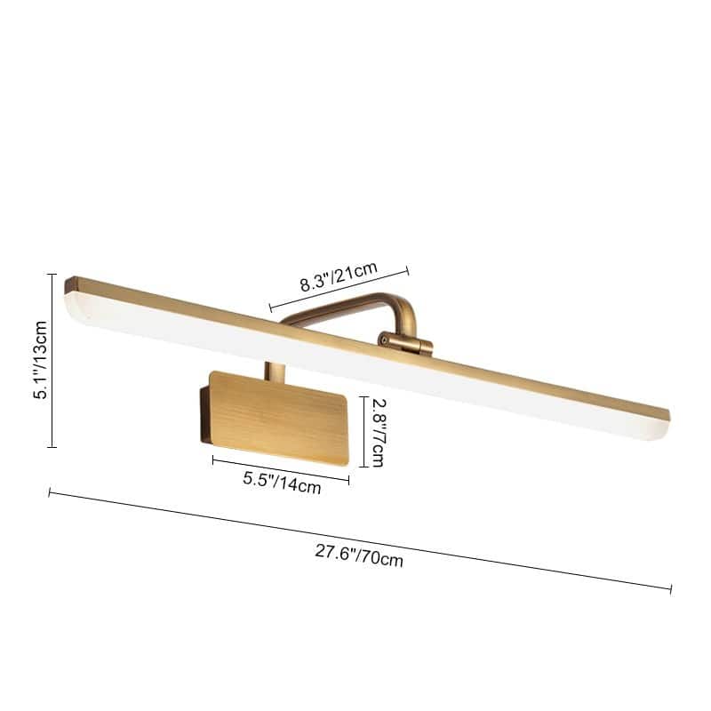 Minimalist Bathroom Linear LED Vanity Wall Light Brass Picture Light