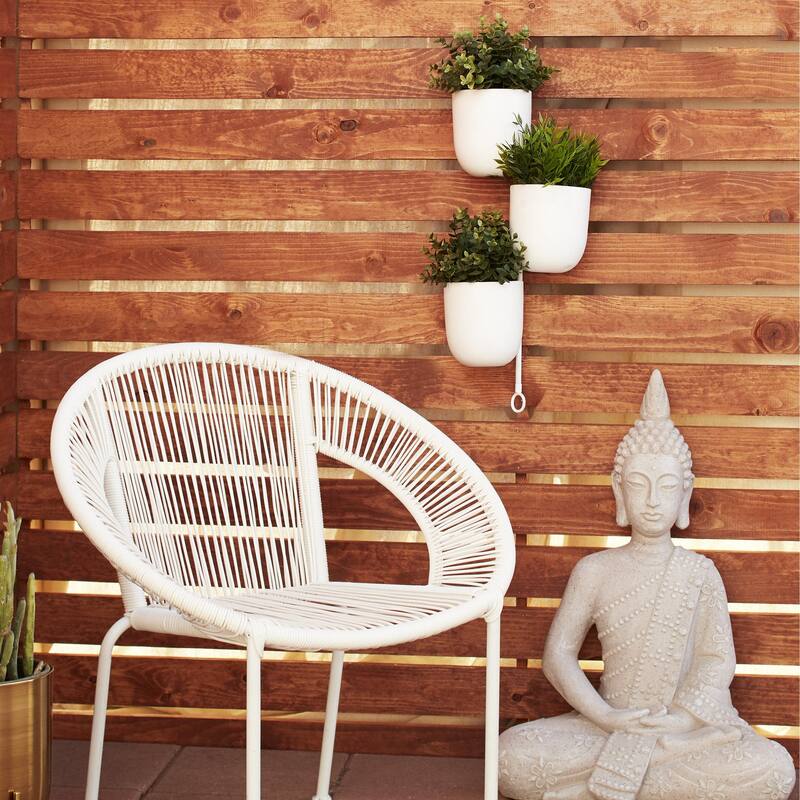 Metal Indoor Outdoor Layered Indoor Outdoor Wall Planter - Gold, Silver, Black, White - Roche River Decor