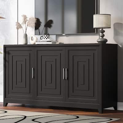 TV Stand for TVs up to 65 Inches, Modern Entertainment Center Media Console Cabinet with 2 Spacious Storage Space