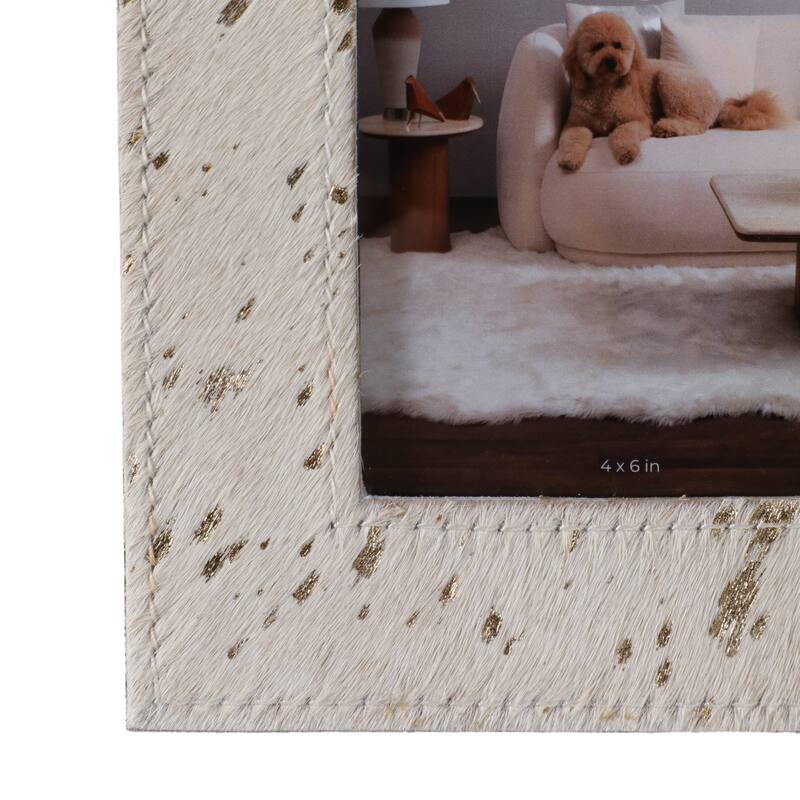 Leather Picture Frame Modern Speckled Glam Decorative Accent