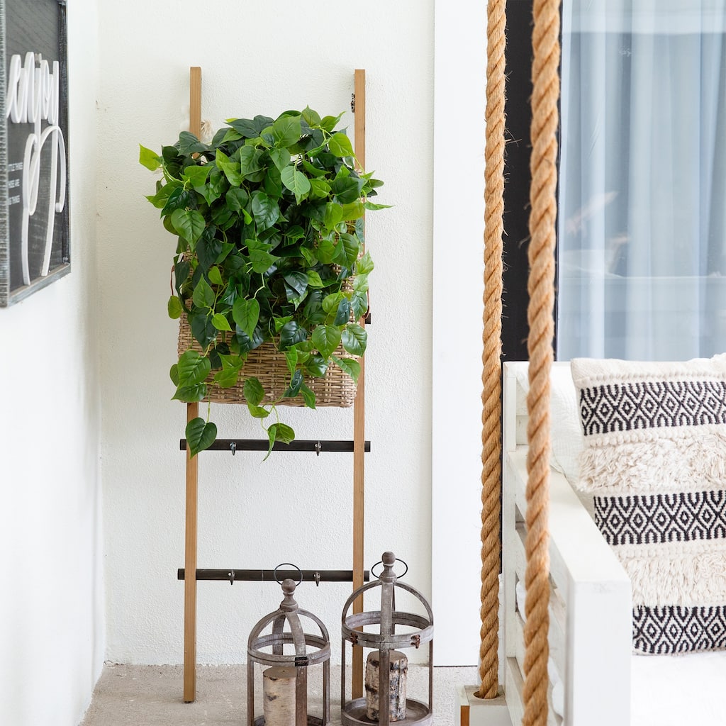 Philodendron Artificial Hanging Plants - 32" - Green - Set of 2