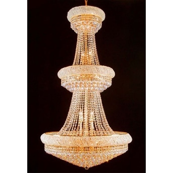 Swarovski Crystal Trimmed Chandelier Lighting With 32 Lights Gold - Chandeliers For Bedrooms by Overstock.com