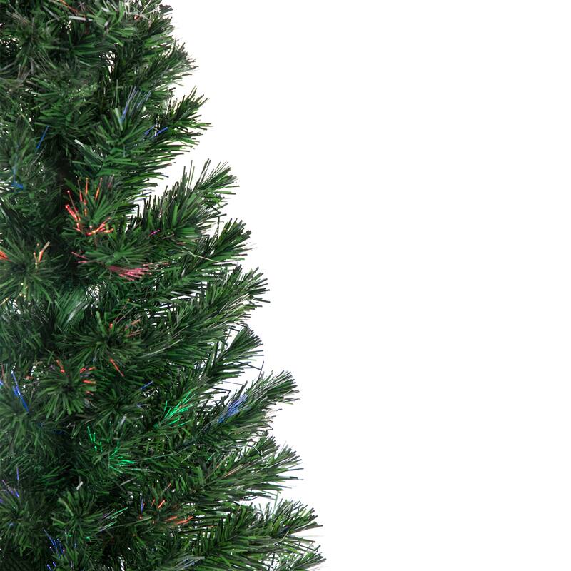 Pre-Lit Medium Multi-Color Fiber Optic Pine Christmas Tree - 4' - 4 Foot