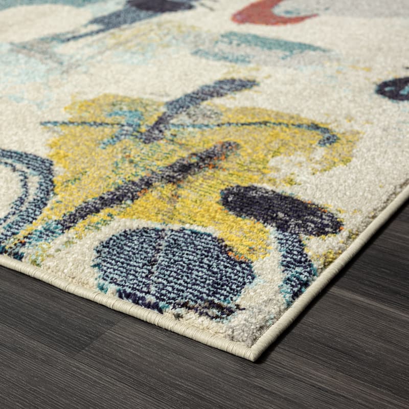 Katie Merz COLORWRKS Blues/Yellow/Multi Area Rug