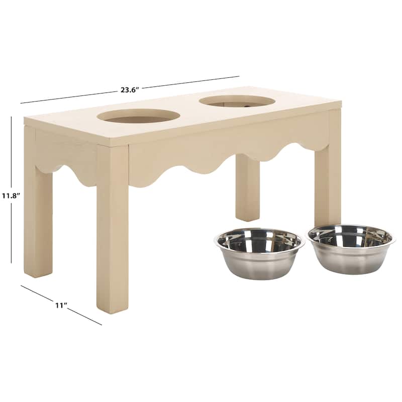 SAFAVIEH Lilith Raised Pet Feeder - 24"W x 11"D x 12"H
