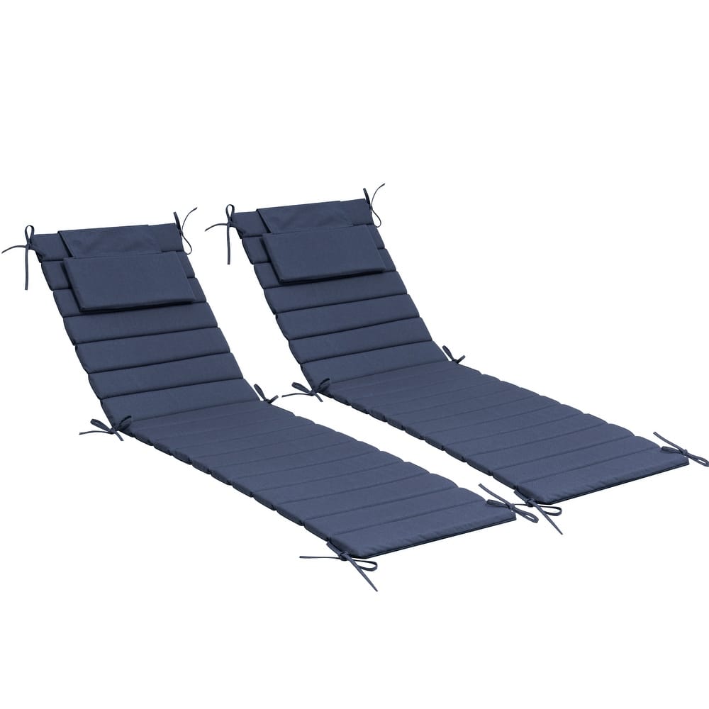 Pellebant Outdoor Chaise Lounge Cushions Patio Lounger Pad with Straps