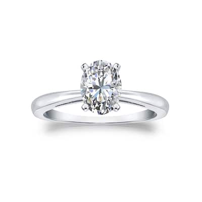 Auriya 14k Gold 1ctw Oval-cut Solitaire Diamond Engagement Ring (G-H, SI1-SI2)