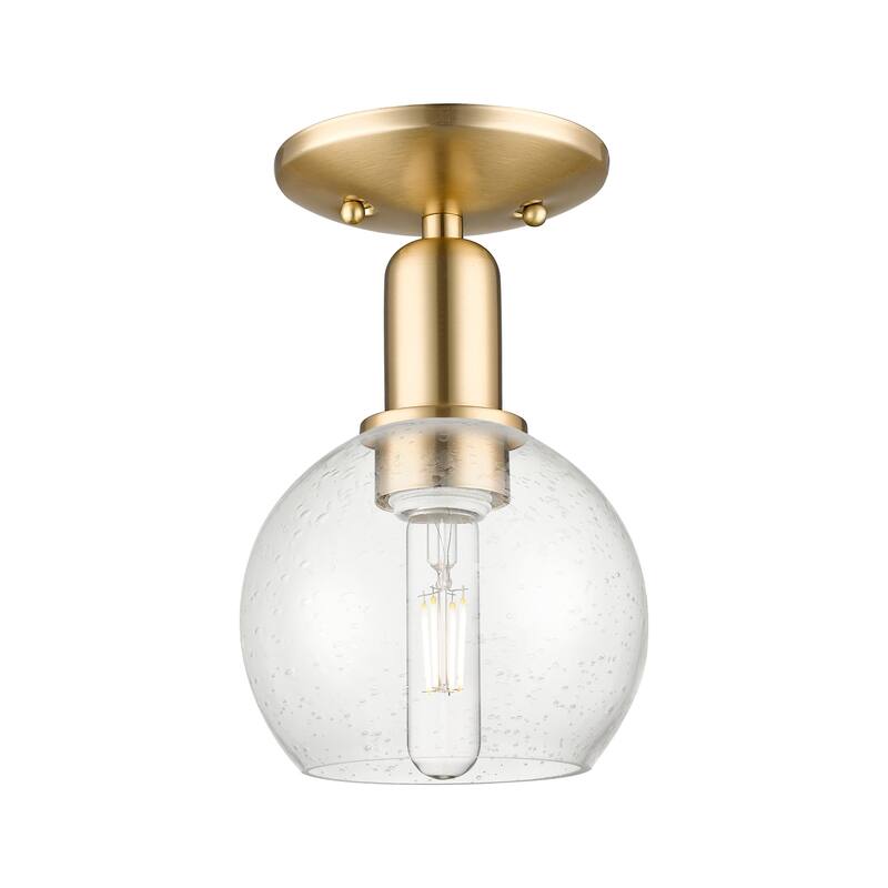 Innovations Lighting 716-1C-10-6 Athens Semi-Flush Athens 6" Wide - Champagne Bronze / Seedy