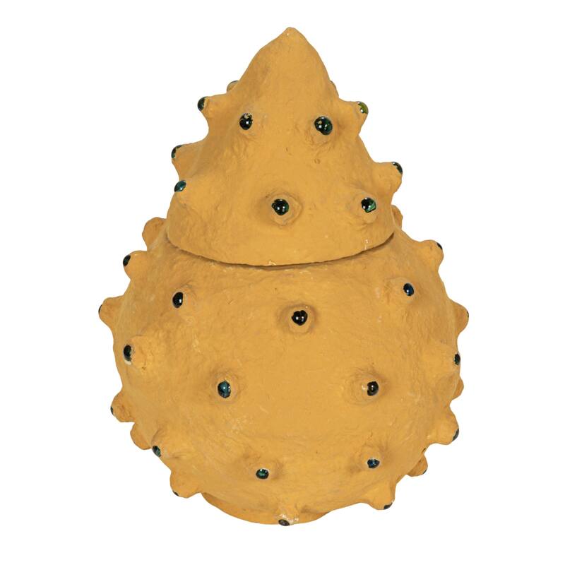 Paper Mache Canister - Yellow