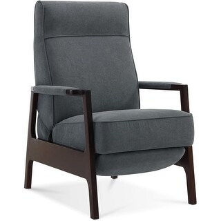 MCombo Fabric Pushback Recliner Chair with Wooden Armrests, Upholstered ...