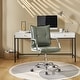 preview thumbnail 2 of 14, Zarina Modern Faux Leather Swivel Office Chair Desk Chair with Wheels Height-adjustable by HULALA HOME