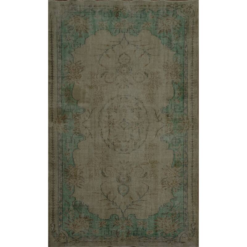 Hand Knotted Oriental 100% Wool Carpet Transitional Floral Beige & Ivories Anatolian Area Rug - 8' 3'' X 5' 3''