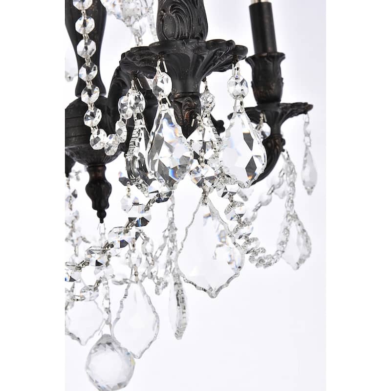 Somette Zurich 4-light Royal Cut Crystal and Dark Bronze Chandelier