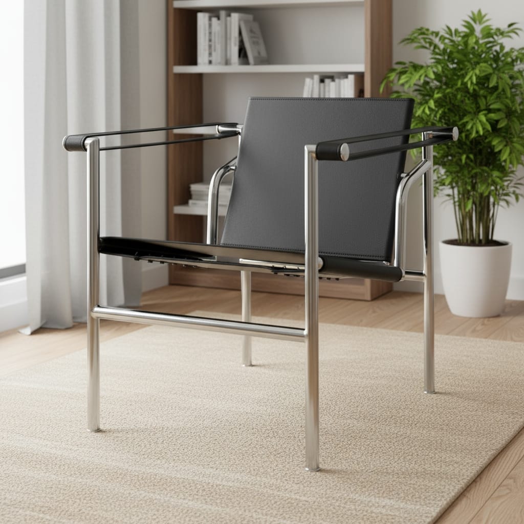 HomeRoots 24" Silver Stainless Steel Arm Chair - 23.62 in. x 24.80 in. x 24.41 in.