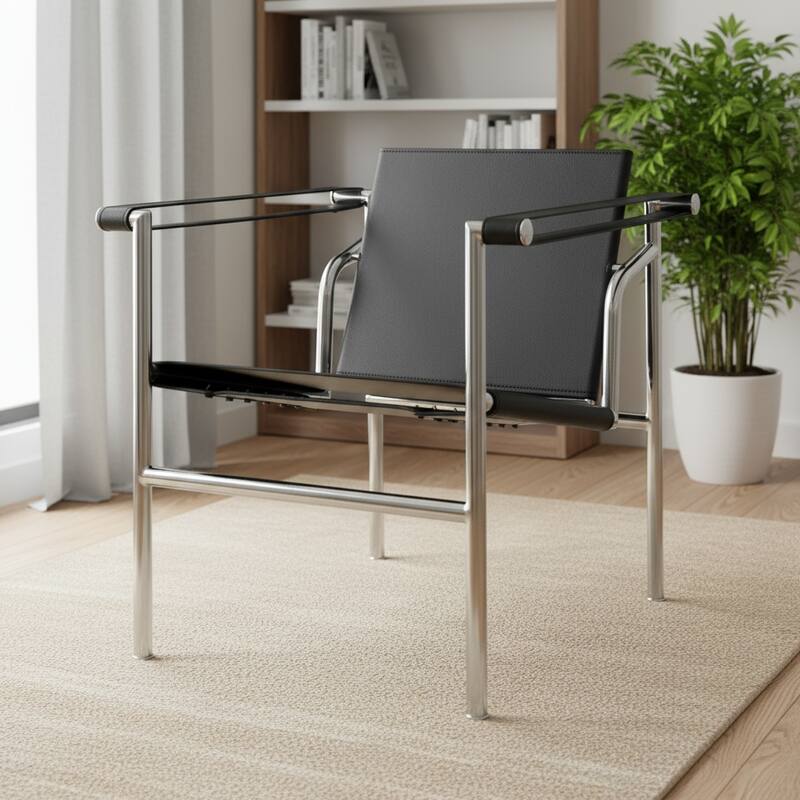 HomeRoots 24" Silver Stainless Steel Arm Chair - 23.62 in. x 24.80 in. x 24.41 in. - 23.62 in. x 24.80 in.  x 24.41 in.